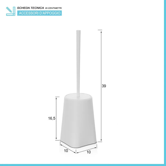 Porta scopino bagno da appoggio bianco in abs Tender