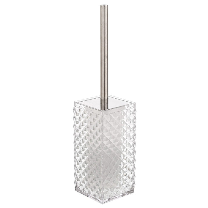 Porta scopino wc trasparente con spazzola e contenitore igienico