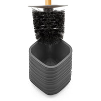 Porta scopino da appoggio grigio in abs e bambù Wave