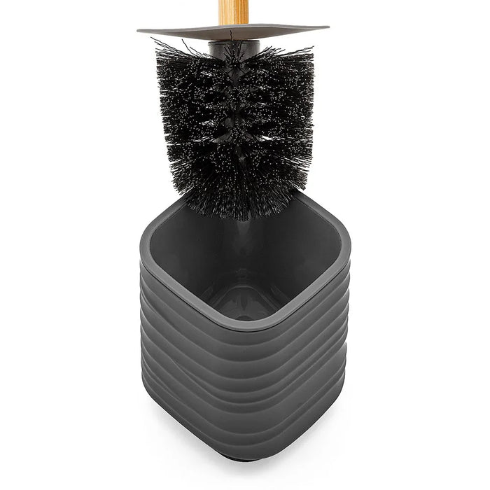 Porta scopino da appoggio grigio in abs e bambù Wave