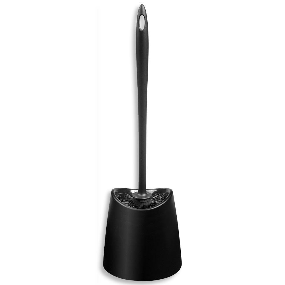 Portascopino wc da appoggio nero in abs con setole nere