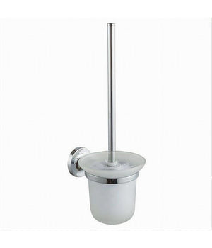 Porta Scopino Wc Con Scopino Completo Vetro Satinato Fissaggio Parete Bagno 79815         