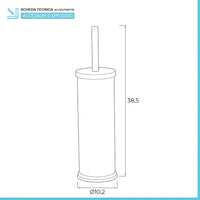 Porta scopino wc in acciaio inox spazzolato con setole nere e coperchio