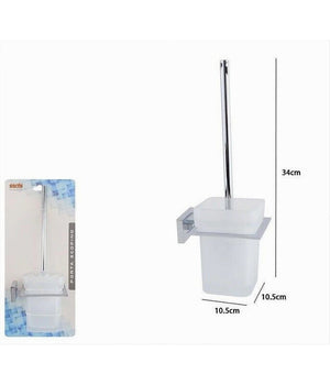 Porta Scopino Wc Scopettino Completo Vetro Satinato Fissaggio Parete Bagno Cubo 87220         