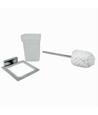 Porta Scopino Wc Scopettino Completo Vetro Satinato Fissaggio Parete Bagno Cubo 87220         