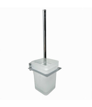 Porta Scopino Wc Scopettino Completo Vetro Satinato Fissaggio Parete Bagno Cubo 87220         