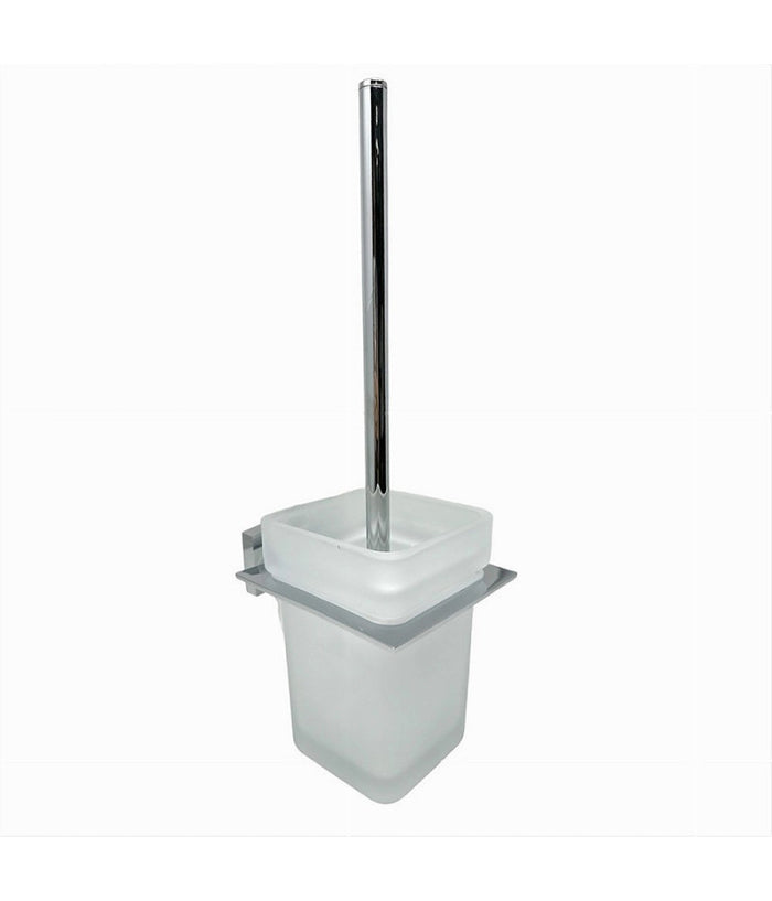 Porta Scopino Wc Scopettino Completo Vetro Satinato Fissaggio Parete Bagno Cubo 87220         