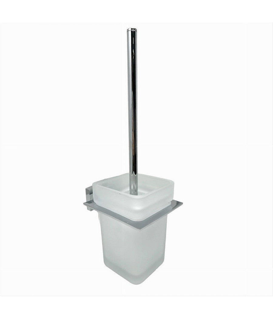 Porta Scopino Wc Scopettino Completo Vetro Satinato Fissaggio Parete Bagno Cubo 87220         