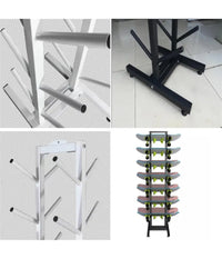 Porta Skateboard A 7 Strati In Metallo Nero Da Terra Per Esposizione Del Negozio         