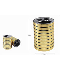 Porta Spazzolini Bicchiere A 3 Fori Oro A Righe Stile Moderno Arredo Bagno 10385         