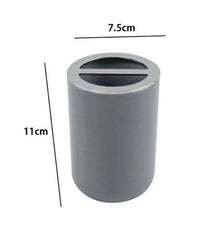 Porta Spazzolini Bicchiere Accessorio Arredo Bagno A 2 Fori Grigio Silver 69470         