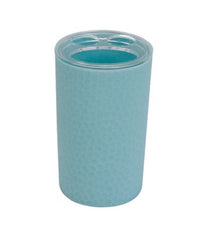 Porta Spazzolini Bicchiere Accessorio Arredo Bagno Azzurro Lavorato 3 Fori 79794         