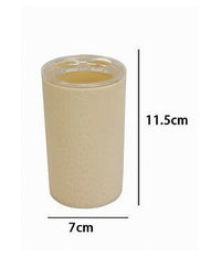 Porta Spazzolini Bicchiere Accessorio Arredo Bagno Beige Lavorato 3 Fori 79790         