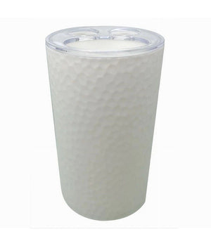 Porta Spazzolini Bicchiere Accessorio Arredo Bagno Bianco Lavorato 3 Fori 79174         