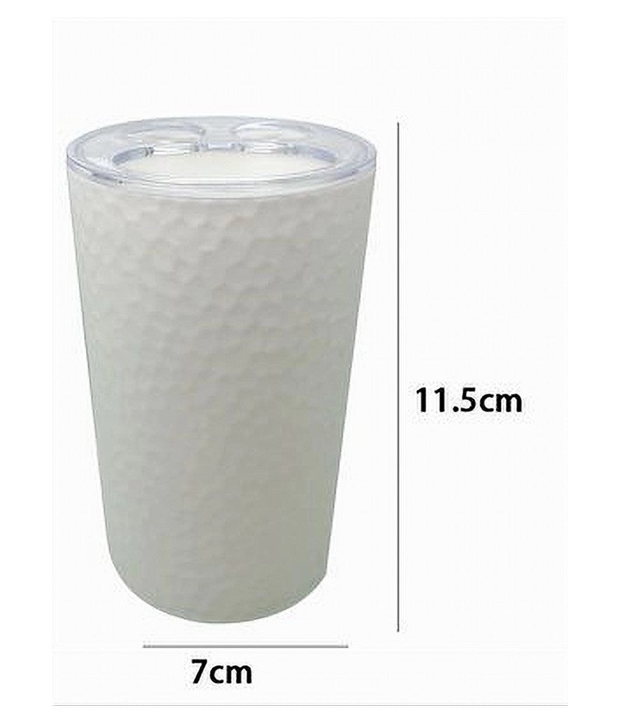 Porta Spazzolini Bicchiere Accessorio Arredo Bagno Bianco Lavorato 3 Fori 79174         