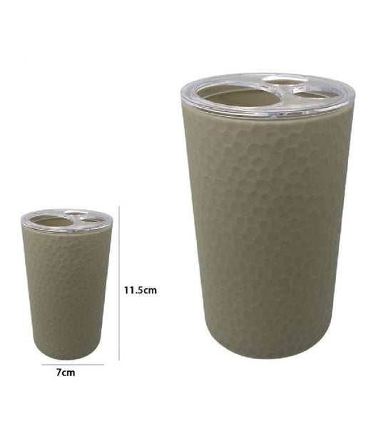 Porta Spazzolini Bicchiere Accessorio Bagno Beige 3 Fori Portaspazzolini 79178         