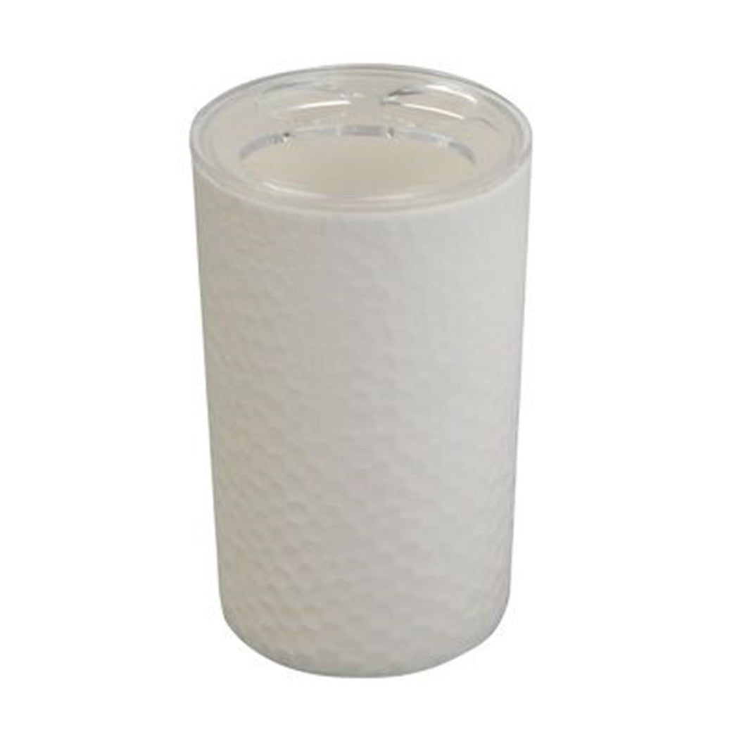 Trade Shop - Porta Spazzolini Bicchiere Accessorio Bagno Bianco 3 Fori Portaspazzolini 79778 -