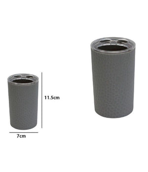 Porta Spazzolini Bicchiere Accessorio Bagno Grigio 3 Fori Portaspazzolini 79798         