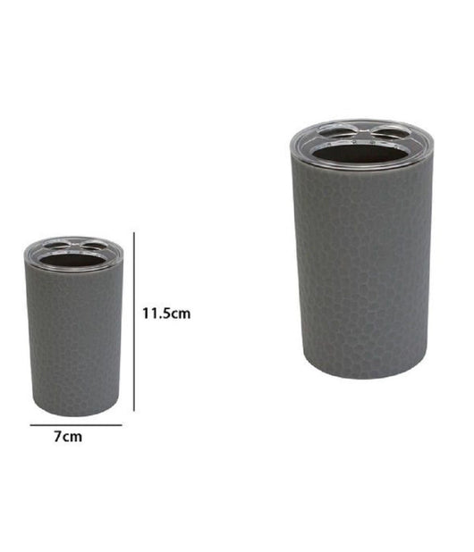 Porta Spazzolini Bicchiere Accessorio Bagno Grigio 3 Fori Portaspazzolini 79798         