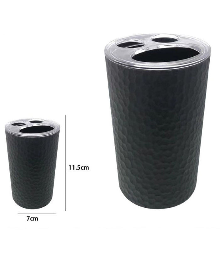 Porta Spazzolini Bicchiere Accessorio Bagno Nero 3 Fori Portaspazzolini 79182         