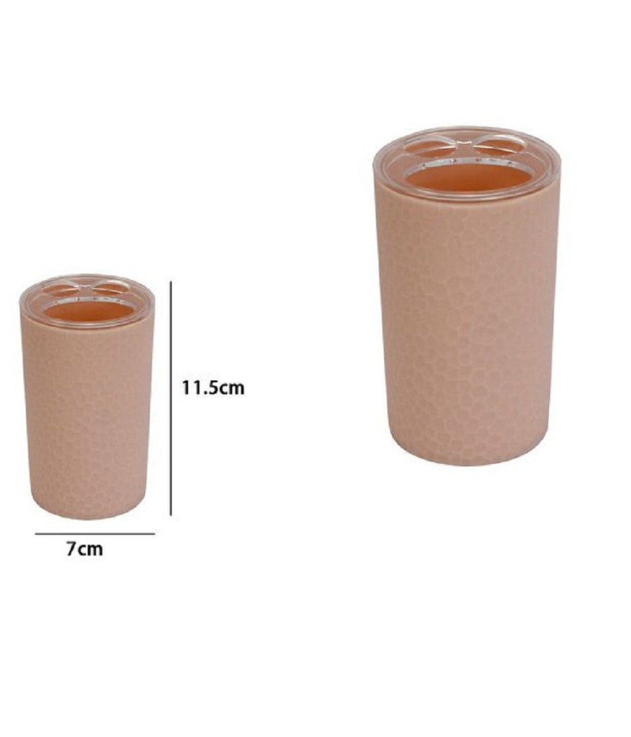 Porta Spazzolini Bicchiere Accessorio Bagno Rosa 3 Fori Portaspazzolini 79782         