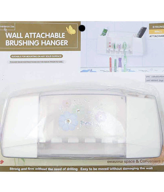 Porta Spazzolini Da Denti Dendifricio Con Attacco A Ventosa A Parete Per Bagno         