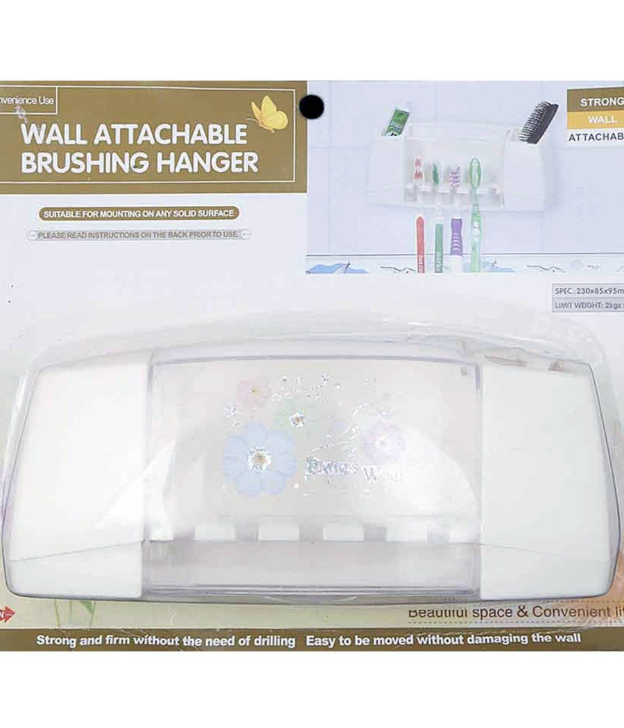 Porta Spazzolini Da Denti Dendifricio Con Attacco A Ventosa A Parete Per Bagno         
