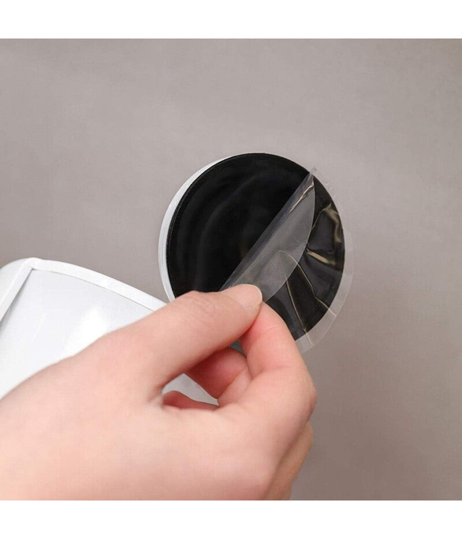 Porta Spazzolini Dentifricio A Ventosa Bianco Contenitore Parete Bagno 59541         