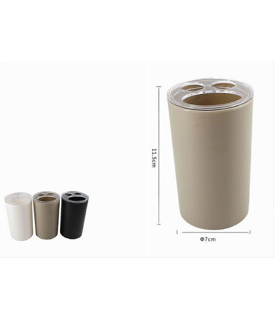 Porta Spazzolini Dentifricio Bicchiere A 3 Fori Accessorio Arredo Da Bagno 52389         