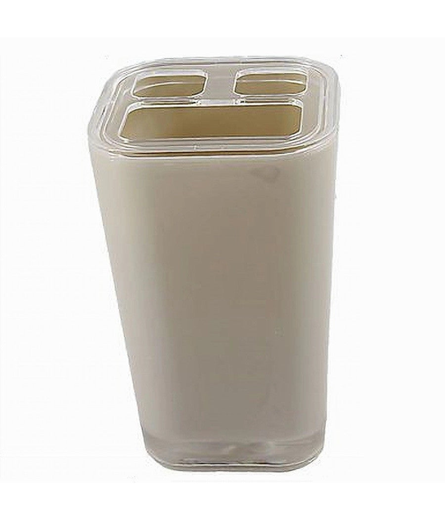 Porta Spazzolini Dentifricio Bicchiere A 3 Fori Rettangolare Arredo Bagno 52401         