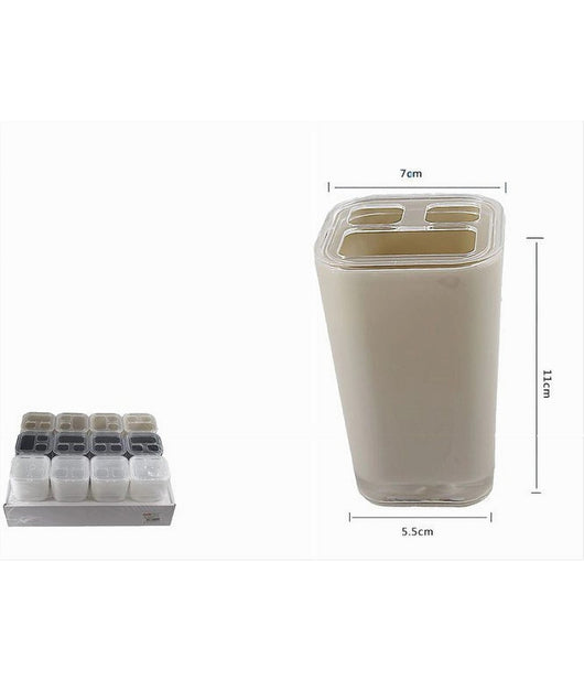 Porta Spazzolini Dentifricio Bicchiere A 3 Fori Rettangolare Arredo Bagno 52401         