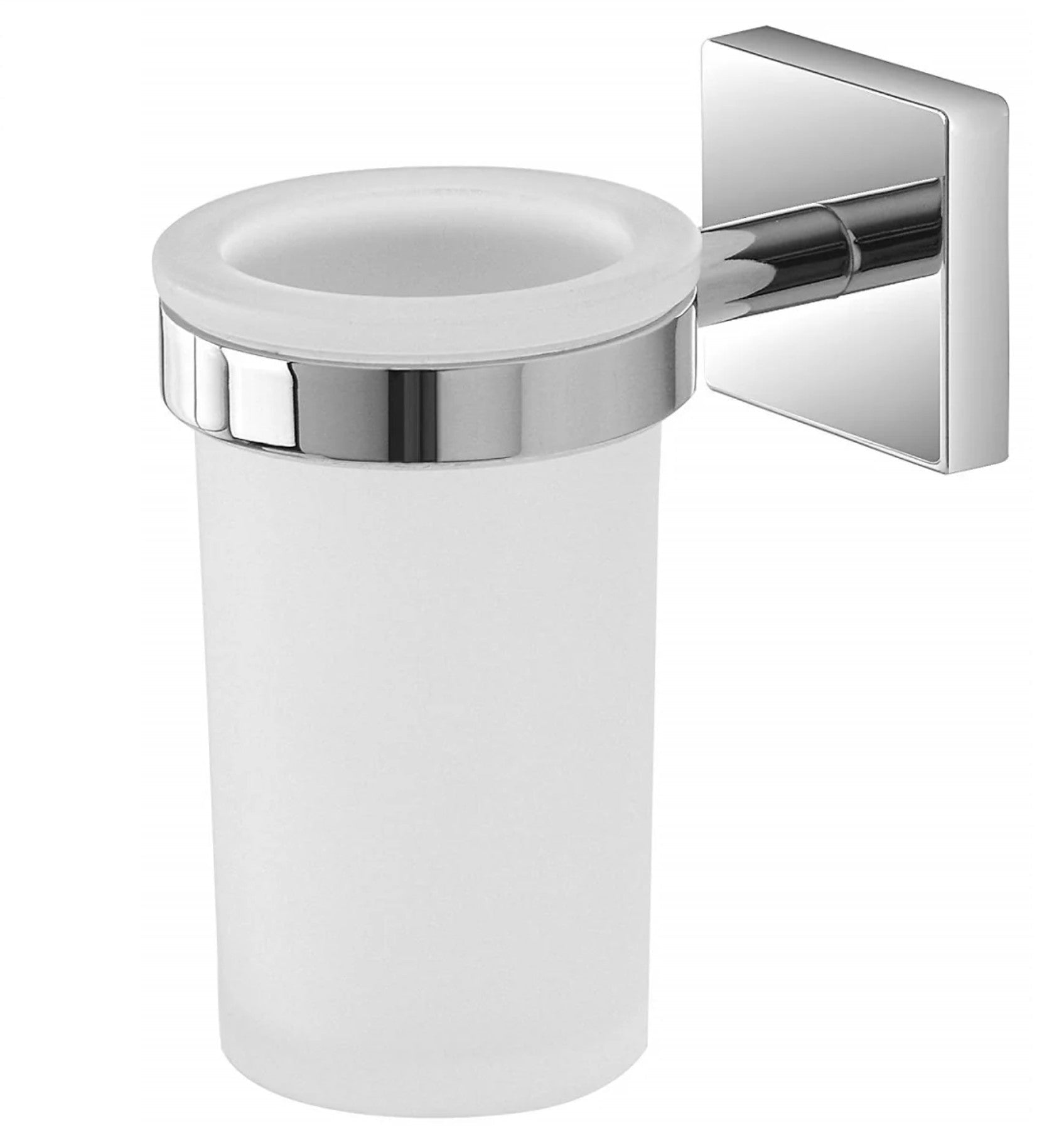 Porta spazzolini in acciaio cromato resistente e funzionale | Serie Easy