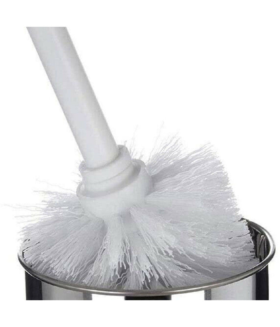 Porta Spazzolone Bagno In Acciaio Satinato Portascopino Per Wc Con Contenitore         