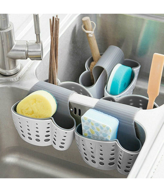 Porta Spugne Organizzatore Portaoggetti Lavello Cucina Salvaspazio 2 Scomparti         