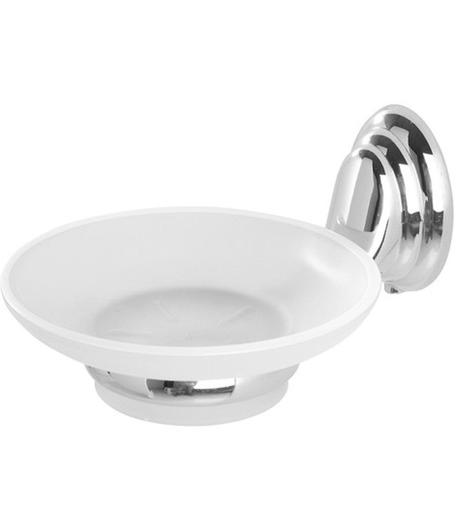 Porta Supporto Sapone Saponetta Piattino Acciaio Vetro Muro Parete Arredo Bagno         