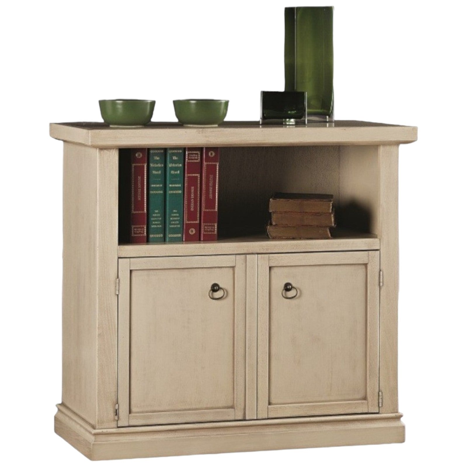 Porta tv 2 in legno shabby avorio patinato 84x40x75 - Mobili 2G