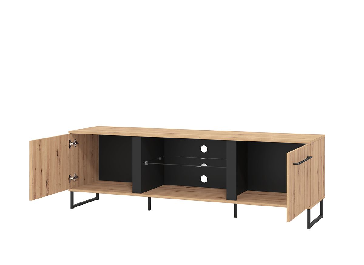 Mobile tv stile industry a 2 ante, finitura Rovere e Nero, ZFM92280011