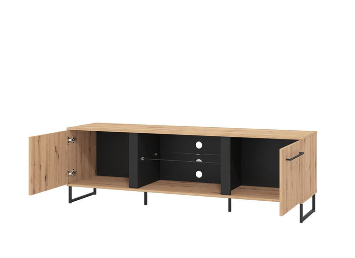 Mobile tv stile industry a 2 ante, finitura Rovere e Nero, ZFM92280011