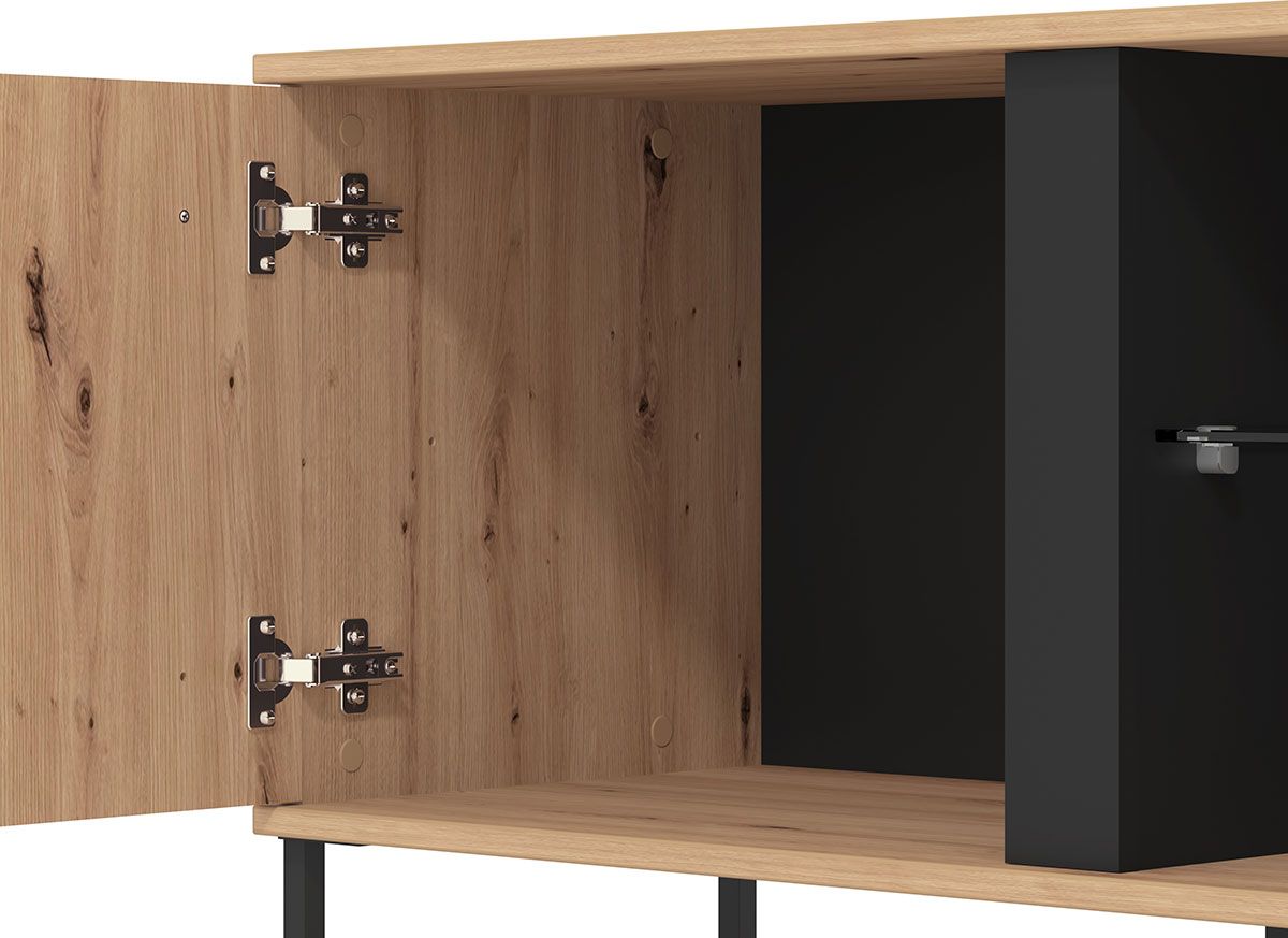 Mobile tv stile industry a 2 ante, finitura Rovere e Nero, ZFM92280011