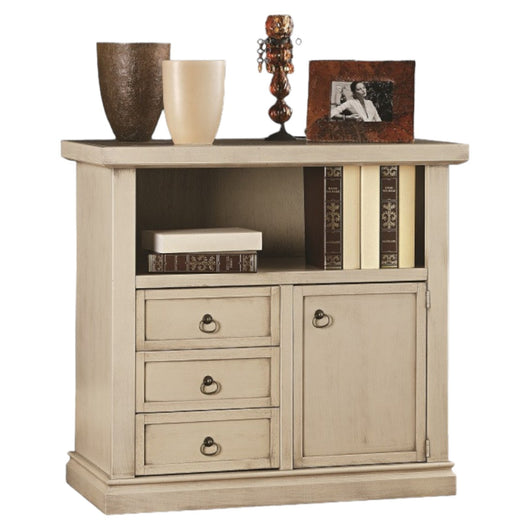 Porta tv in legno arte povera shabby avorio patinato 84xp40x75 - Mobili 2G