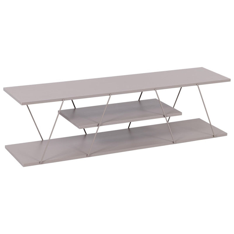 Porta Tv Linear In Metallo+legno Truciolato Tortora Dimensione 120x30x33cm