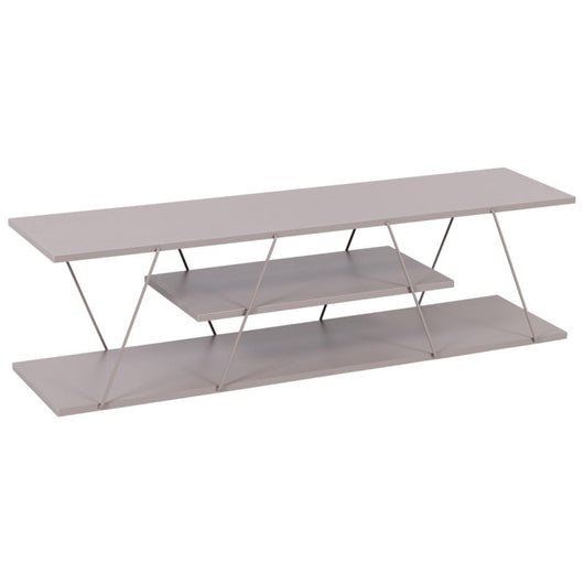 Porta Tv Linear In Metallo+legno Truciolato Tortora Dimensione 120x30x33cm