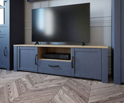 Mobile tv Rovere navy e Rovere riviera, 2 ante 1 cassetto ZFTBHLT131-M348