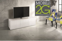 Porta tv rovere laccato bianco 170x45