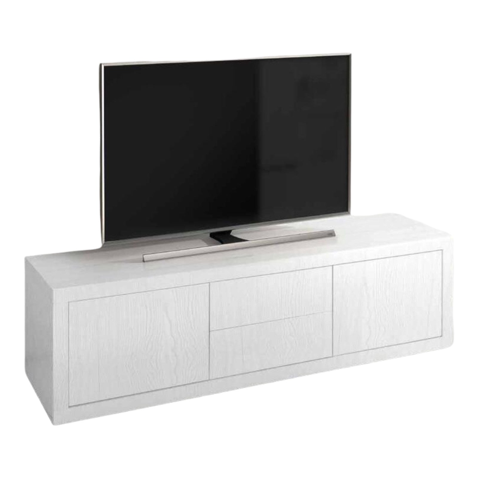 Porta tv rovere laccato bianco 170x45