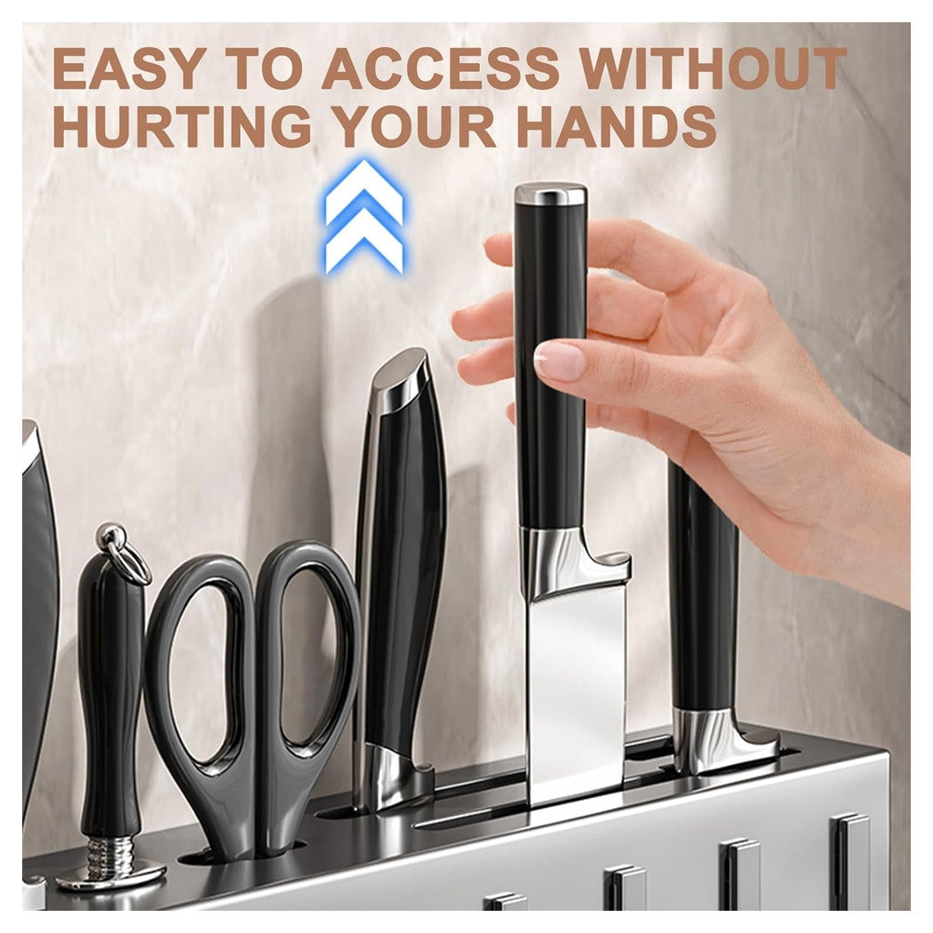 Trade Shop - Porta Utensili Con 6 Ganci Adesivo Appendi Mestoli Porta Coltelli Gadget Da Cucina -