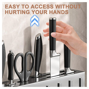 Trade Shop - Porta Utensili Con 6 Ganci Adesivo Appendi Mestoli Porta Coltelli Gadget Da Cucina -