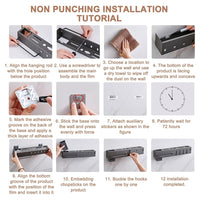 Trade Shop - Porta Utensili Con 6 Ganci Adesivo Appendi Mestoli Porta Coltelli Gadget Da Cucina -