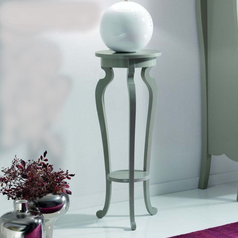 Porta vaso in legno laccato grigio misura diametro 39 h.95