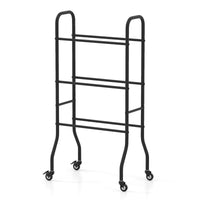 Porta palloni da basket a 3 livelli supporto per palle da garage con 4 ruote universali, Porta struttura metallica-Ricreazione outdoor